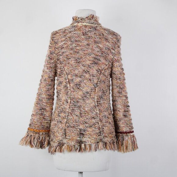 Angel Of The North Sz L Red Yellow Multicolor Poly Acrylic Cardigan Sweater - Picture 11 of 16